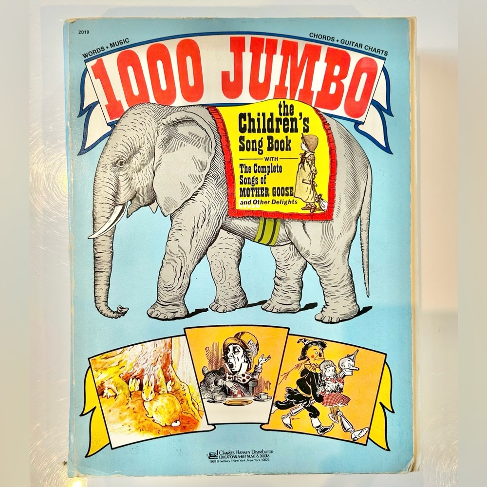 Vintage 1000 JUMBO THE CHILDREN’S SONG BOOK With Mother Goose 1975 1st Edition